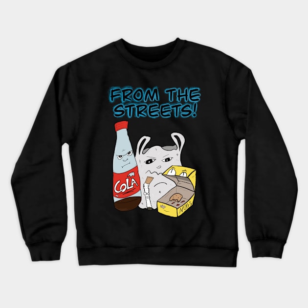 From The Streets! Garbage Gang From The Block Day Version Crewneck Sweatshirt by JonnyVsTees